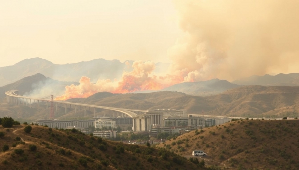 Le feu de Bridge continue de brûler près de Los Angeles