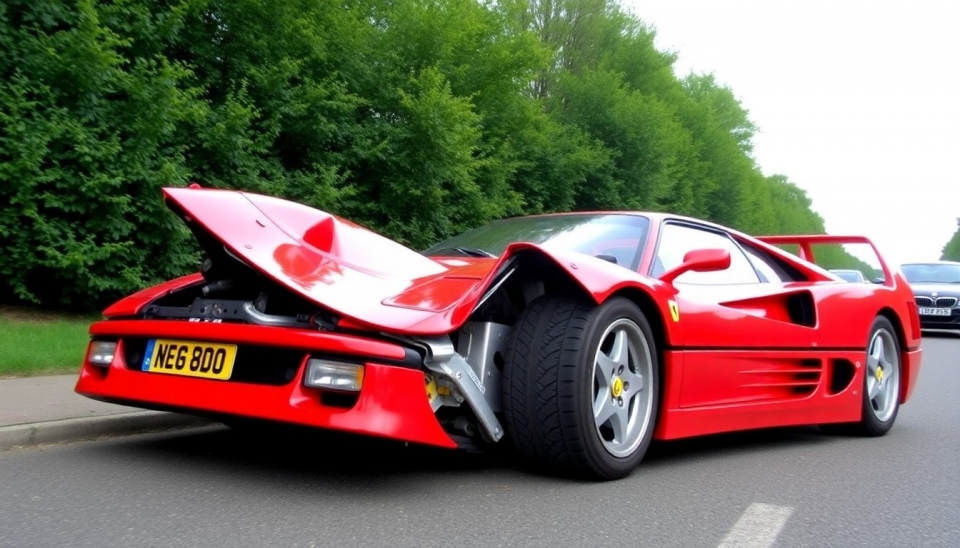 Colisão Caríssima: Ferrari F40 Colide no Reino Unido