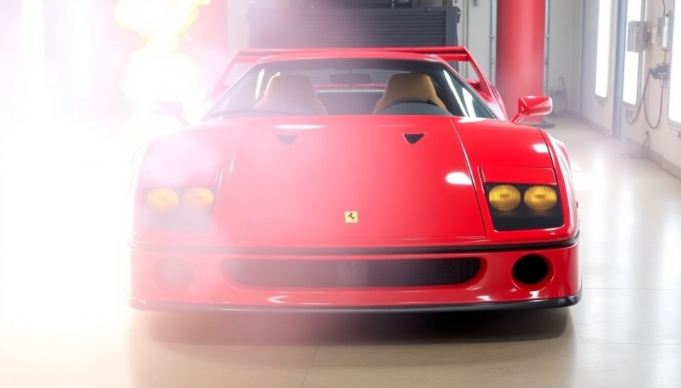 Ferrari F40 Zeigt ein Spektakuläres Feuerspiel auf dem Prüfstand