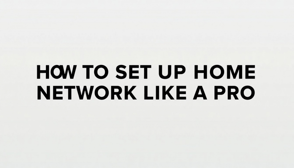 How to Set Up Your Home Network Like a Pro