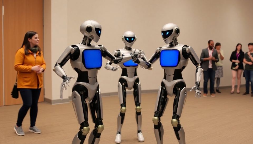 Les Robots Humanoïdes Présentent des Mouvements de Danse Aux Côtés des Humains