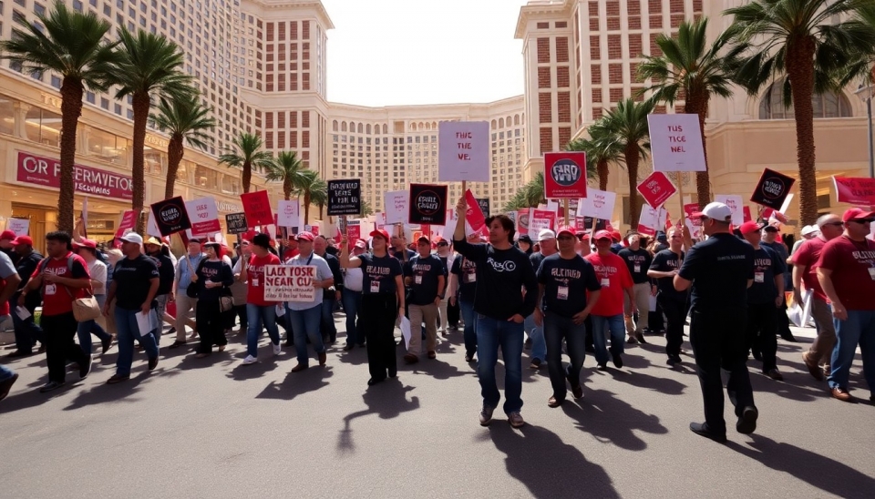 Des centaines de travailleurs du syndicat culinaire en grève dans un hôtel de Las Vegas Strip