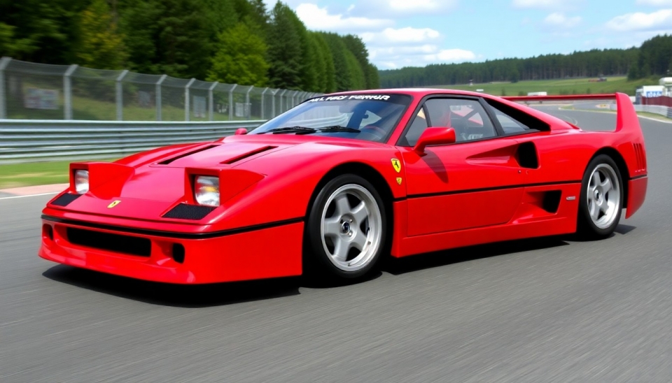 Ferrari F40 de Lando Norris se acidenta em corrida em Nordville