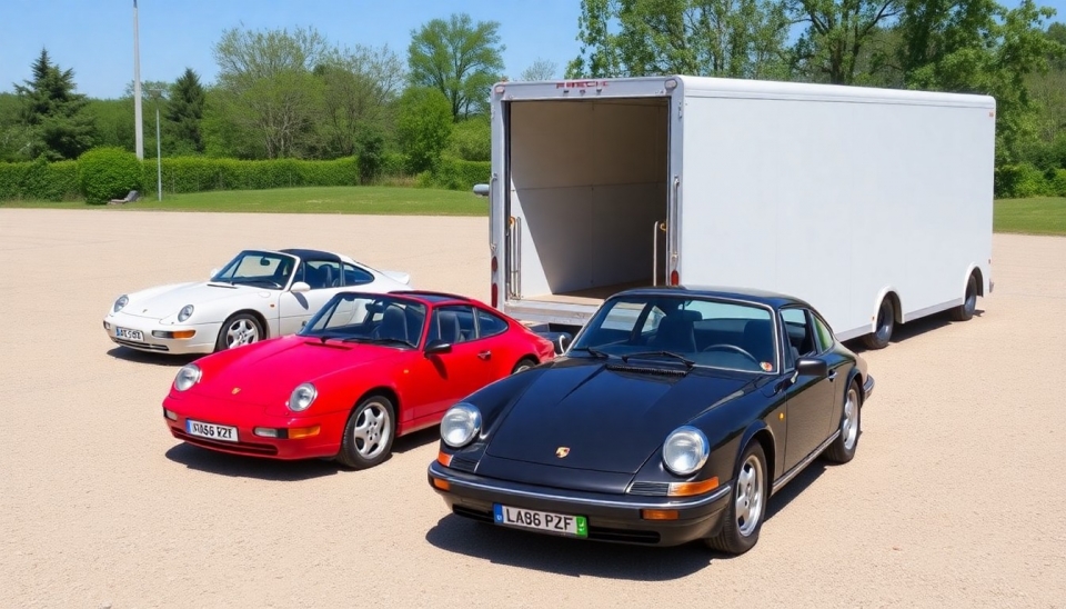 Seis Modelos Porsche 911 y su Camión de Transporte a Subasta