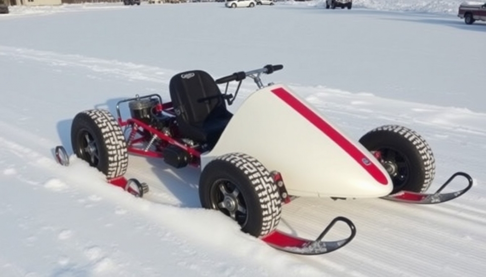 Unusual project: go-kart transformed into a snowmobile